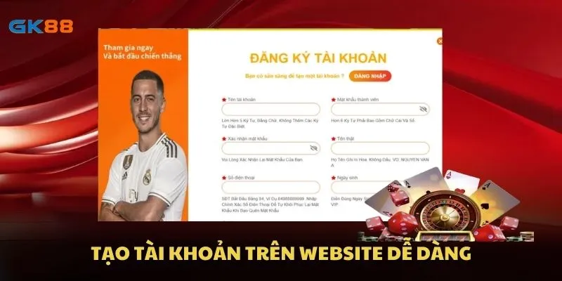 Tạo tài khoản trên website dễ dàng